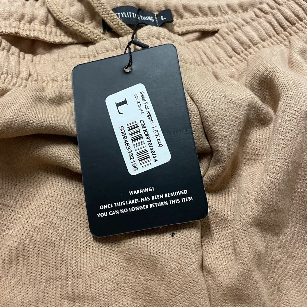 NWT Pretty Little Things Taupe Joggers - Picture 3 of 6
